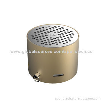 Mini Aluminum Bluetooth Speaker, 300mAh Capacity, 5V DC/500mA Input